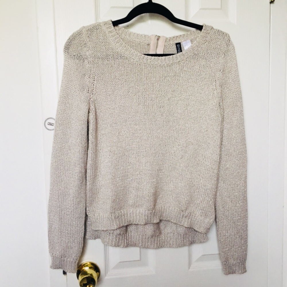 Woven Silver Sweater